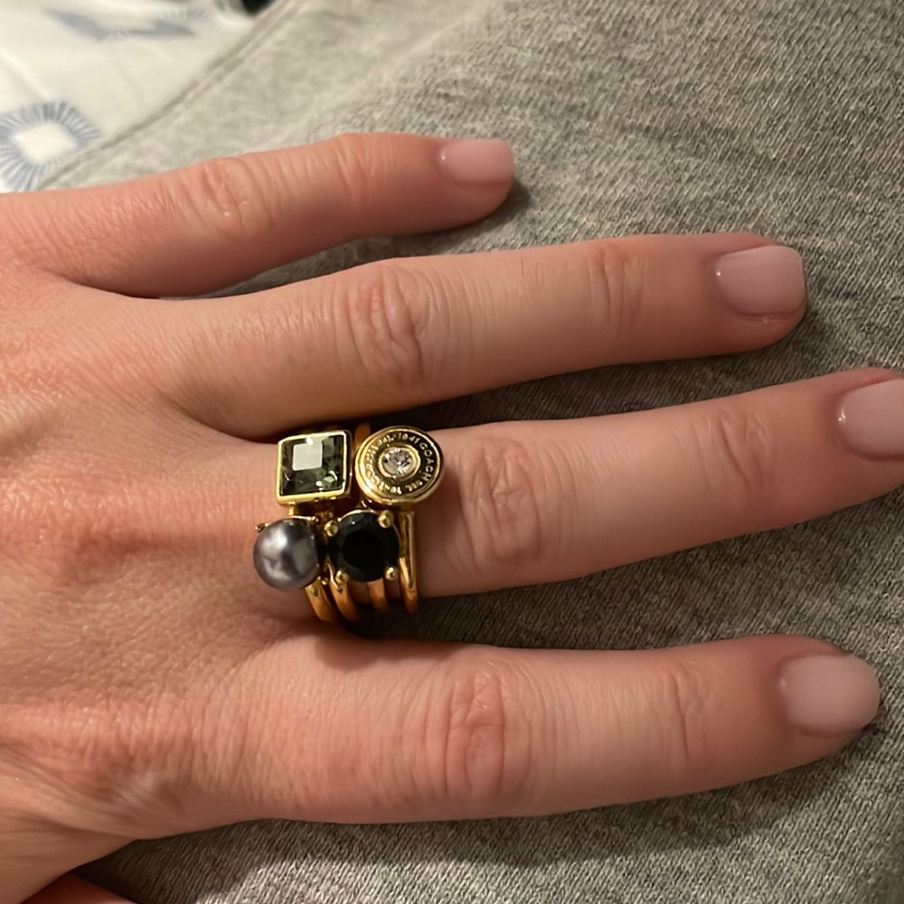 Gold Stack Ring Coach - image 1